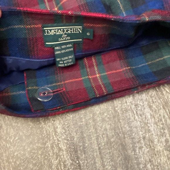 Vintage Wool J.mcLaughlin for Sanyo plaid skirt size 6 - Picture 7 of 11